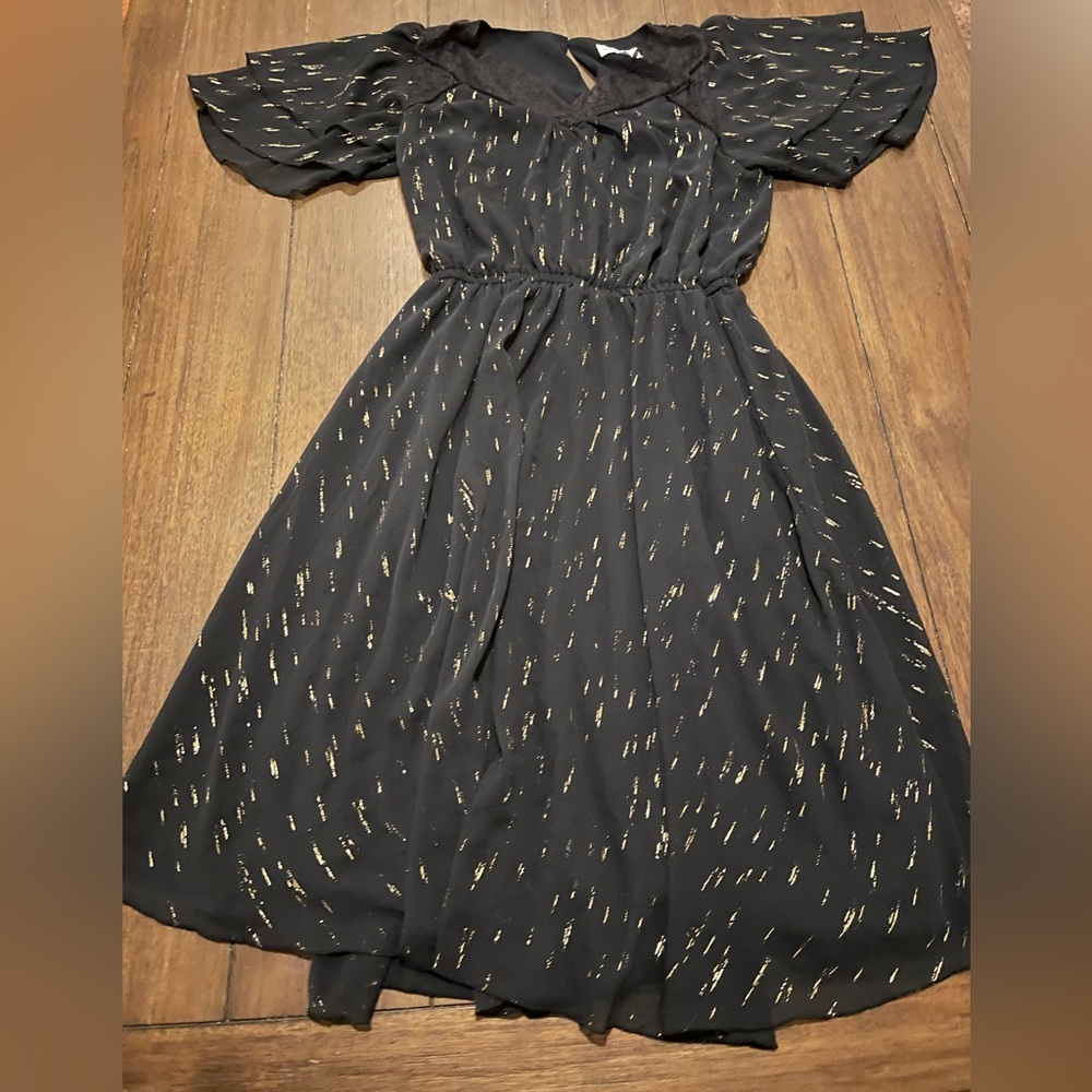 🔴 Gibson Latimer Black And Gold Dress